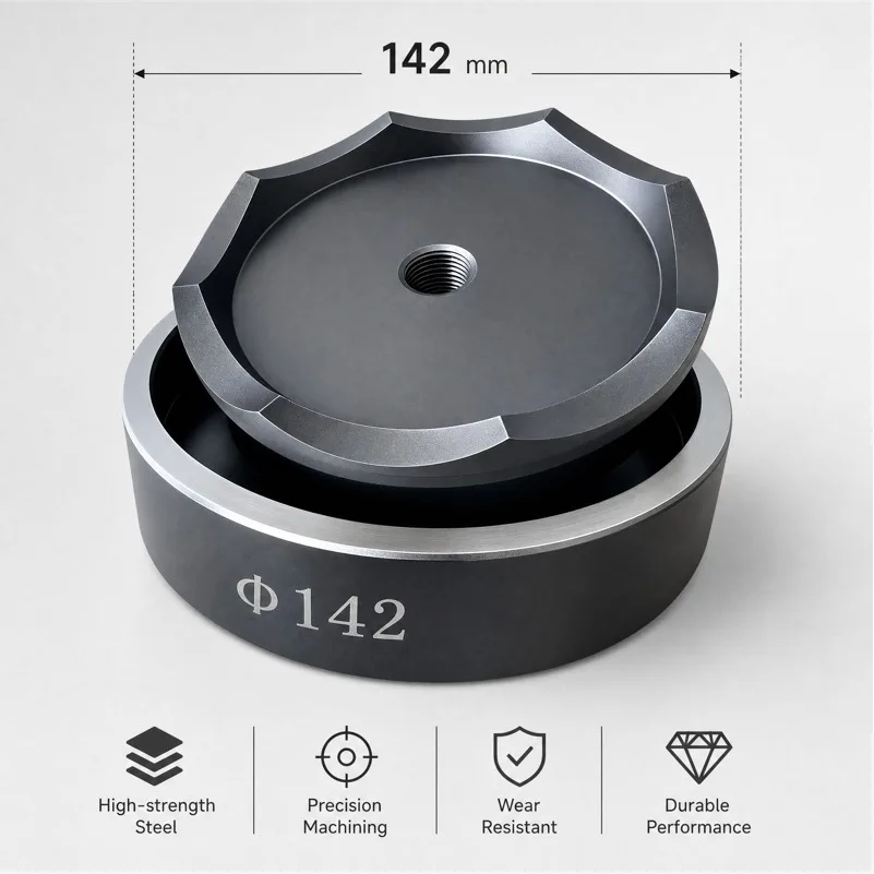 Heavy Duty 142mm Round Hydraulic Knockout Punch Die SYK-15 SYK-30 Large Dia Hole Punching Mold Cr45 Alloy Steel Heat Treated