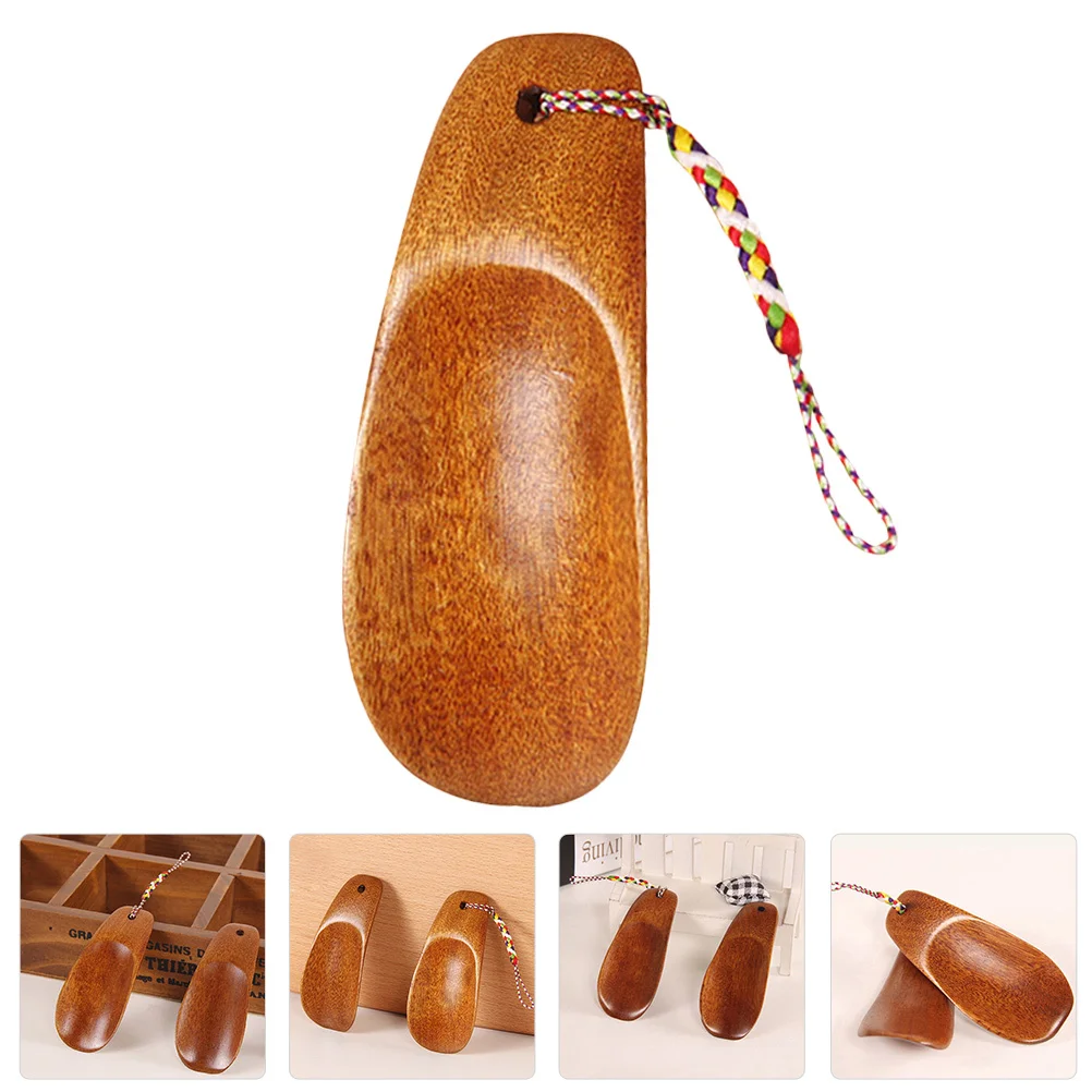

2pcs Wooden Shoehorn Smooth Surface Lifter For Elderly Portable Travel Use Handhold Shoe Horn Tool Shoes Lifting Stick Home Shoe