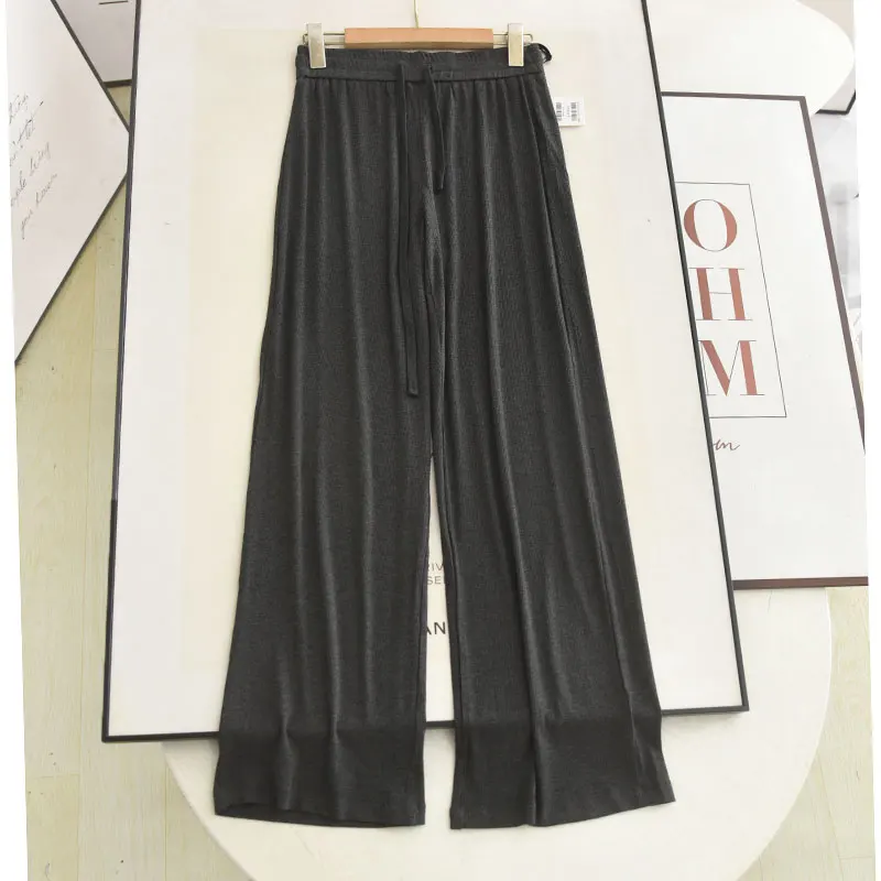 

Прямые длинные брюки с высокой талией и эффектом драги, повседневные брюки для женщин, весенне-осенний сезон, модный тренд