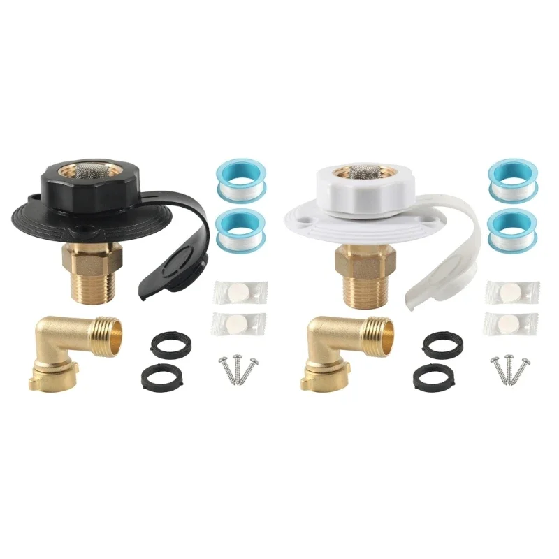 City Water Fill Inlet For Motorhomes Marine Boat Campers With Solid Brass Check Valves Hose Elbow Secure Connection