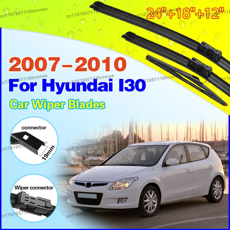 

Комплект передних и задних щеток стеклоочистителя для Hyundai I30 2007-2010, щетки для лобового стекла, 24+18+12 дюймов