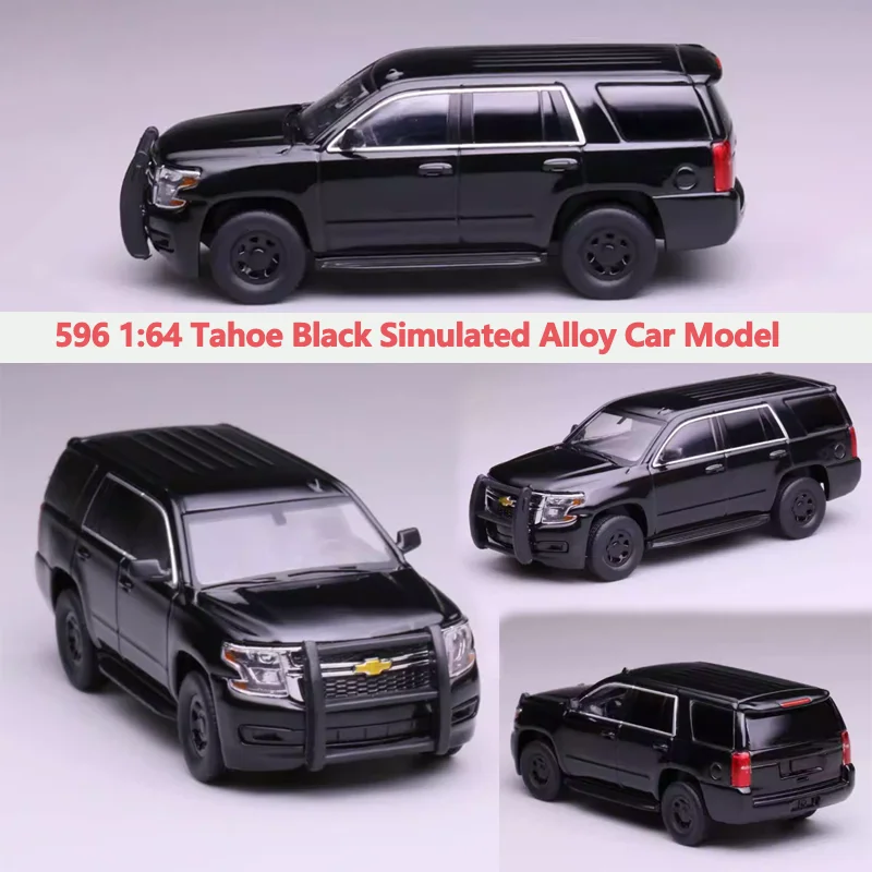 596 1:64 Chevro Tahoe Black Uniformed Edition & Suburban Alloy Car