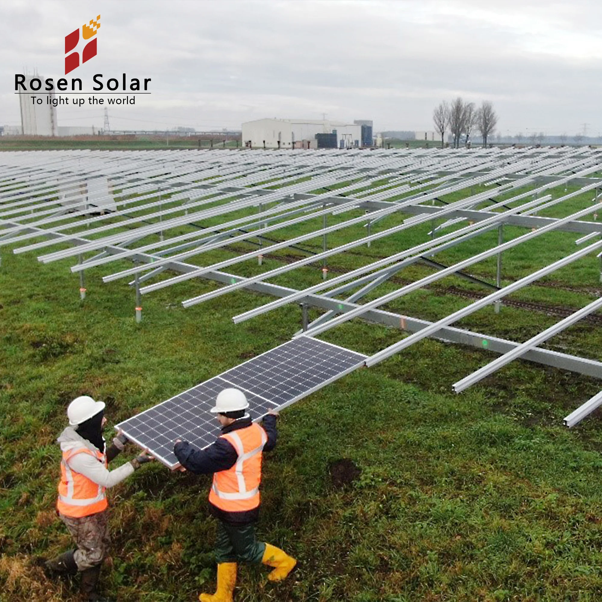 Renewable Energy on Grid Solar Power System Ground Installation Pv Solar 100kw 125kw 150kw 300kw System