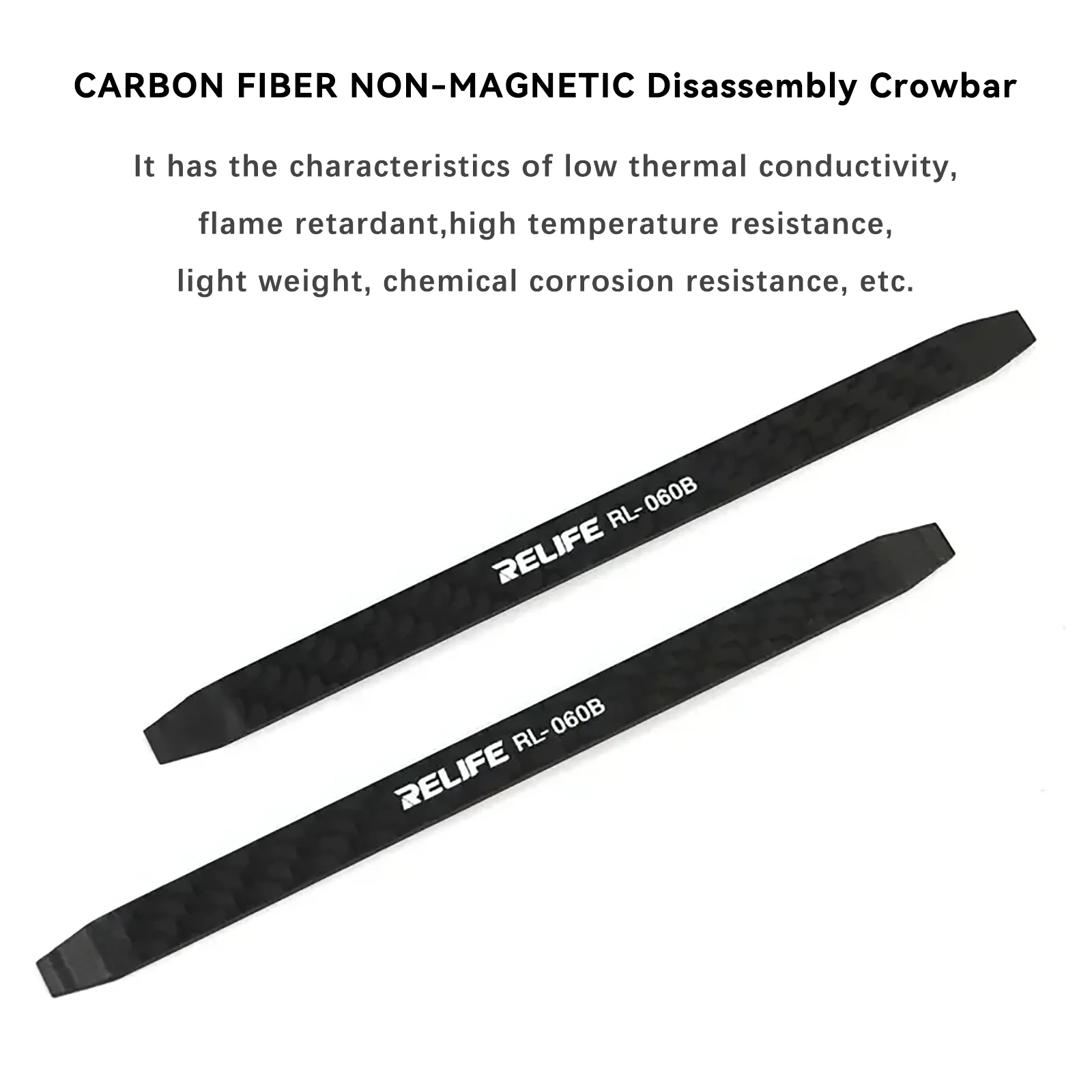 RELIFE RL-060B 5Pcs Carbon Fiber Non Magnetic Dismantling Crowbar For Mobile Phone Repair Disassembly Crowbar Repair Tool