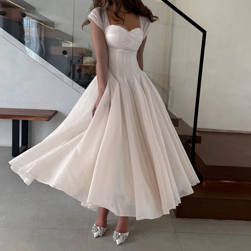 Women Fashion Backless High Waisted Ball Dress Elegant Christmas Party Long Dresses 2025 Sexy Square Neck Sleeveless Mesh Dress - view 2