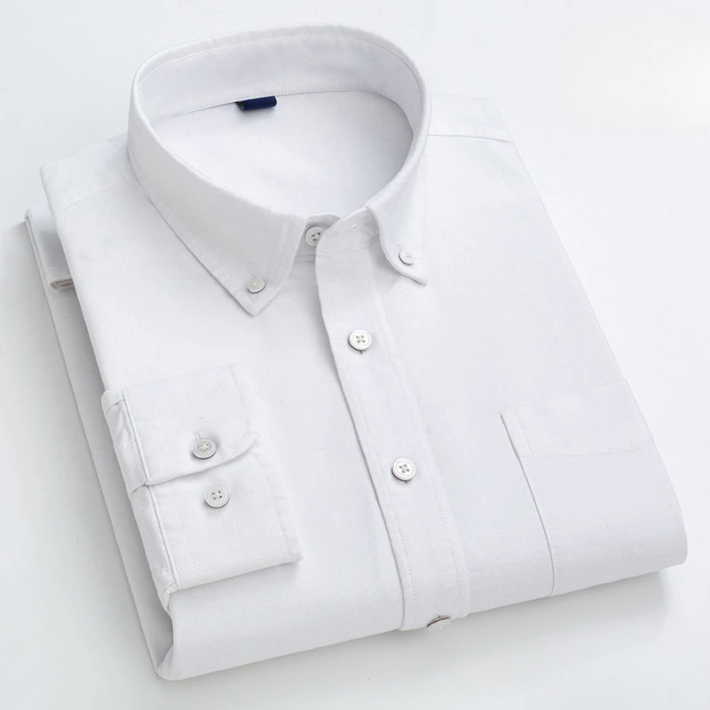 

Men Shirts Long Sleeve 100 Cotton Striped Plaid Shirt Oxford Casual Colorful Regular Slim Fit Shirt Men Social Formal Fashion