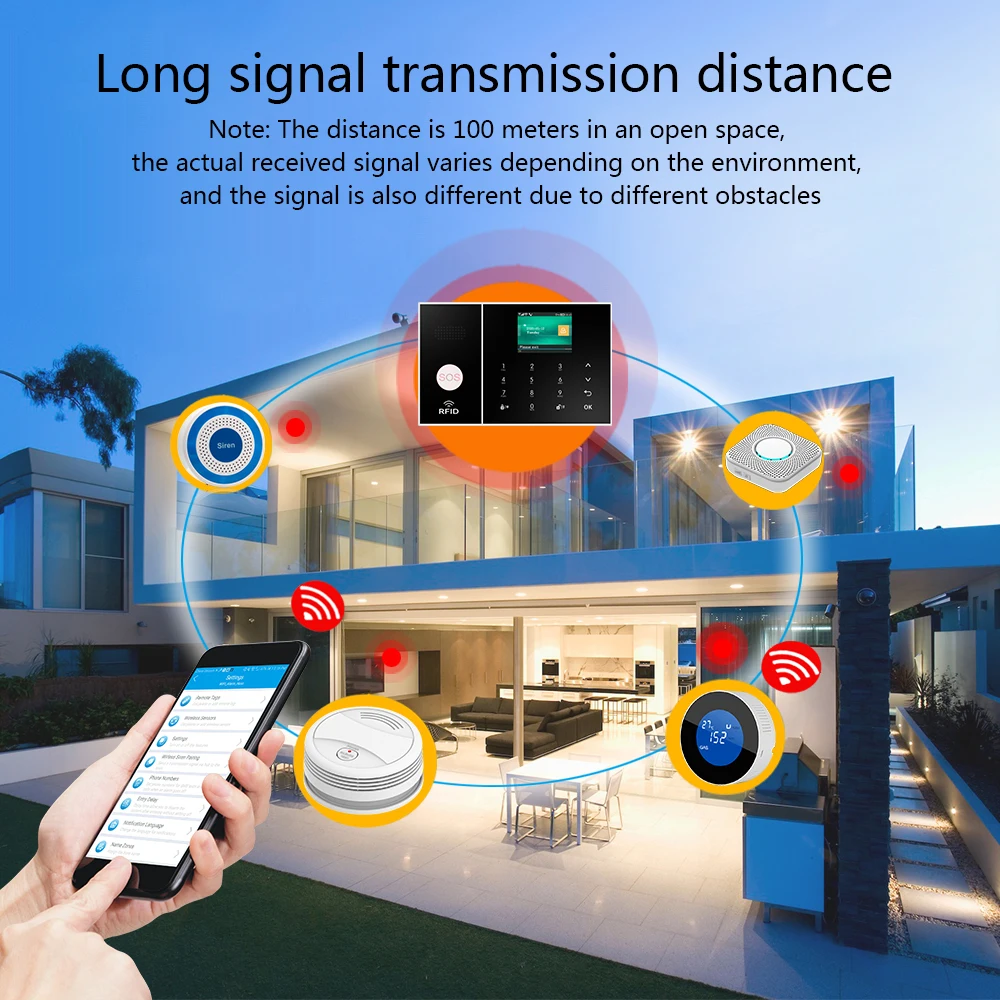 Gautone 4G Alarm Burglar System Wireless GSM for Home Security WiFi Wireless SOS One-click first aid Smart Life App Control images - 6