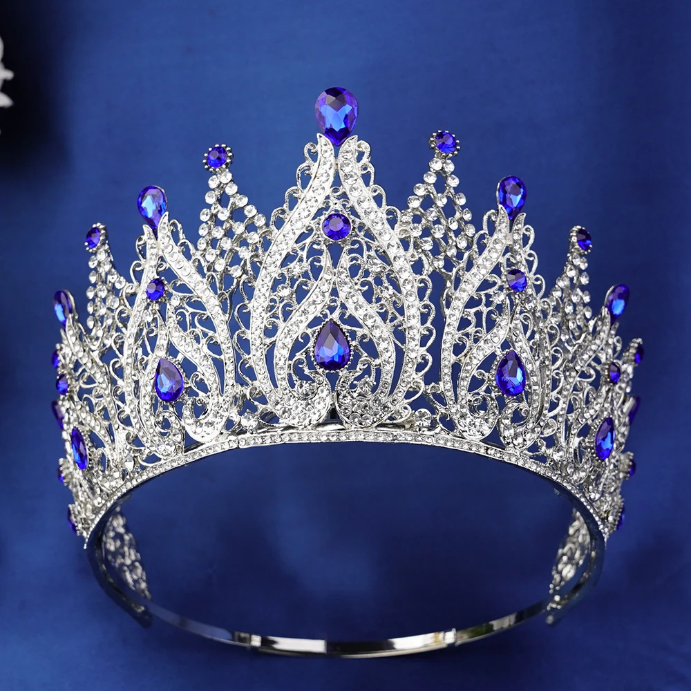 1 PCS 2025 New Adjustable Round High Crown Bride's Beauty Pageant Wedding Headdress Hair Accessory Cross-Border Hot-Selling