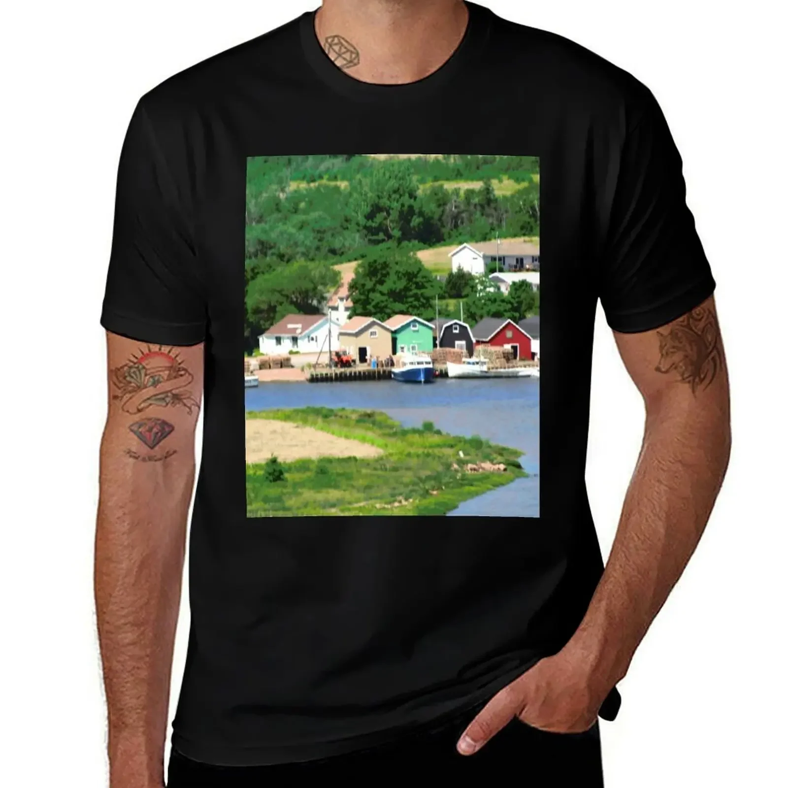 

Another view of French River, Prince Edward Island T-Shirt anime t shirts blue archive Man t-shirt heavy weight t shirts for men