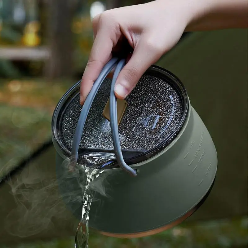 Foldable Water Pot Silicone Camping Water Boiler Portable Hiking Camping Kettle Foldable Travel Kettle Pot For Outdoor Camping