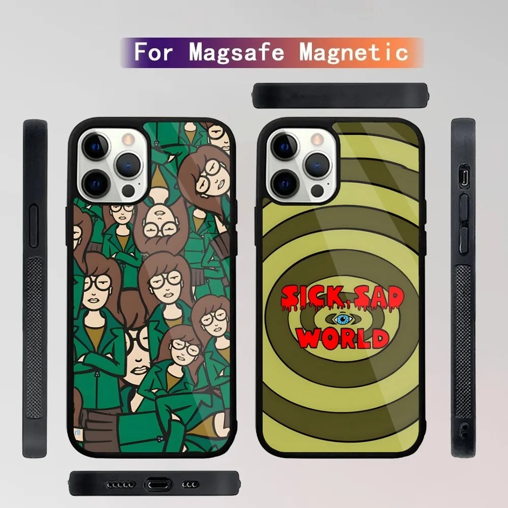 Cartoon D-Daria Phone Case For iPhone 16,15,14,13,12,11,Plus,Pro,Max Mini Magsafe Magnetic Wireless Charging