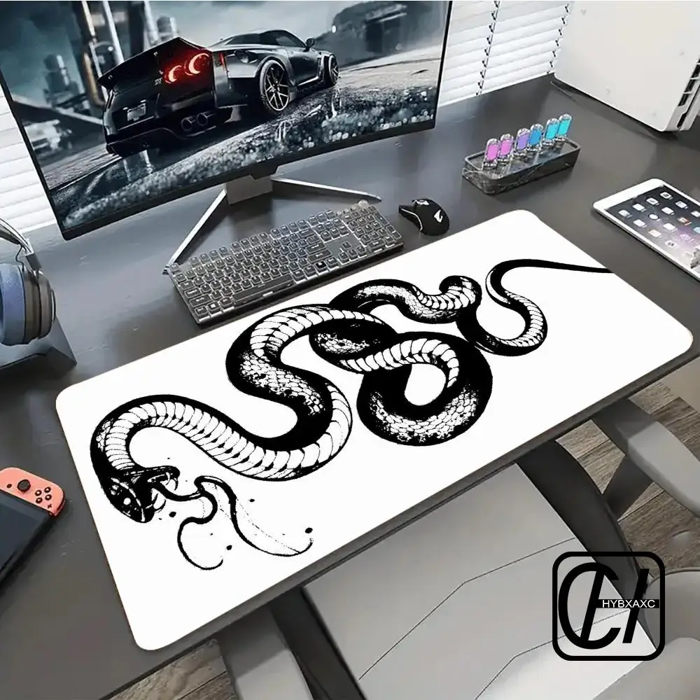 

Black Snake Pattern Mouse Pad Cool HD Mousepad Pad Extended Gaming Keyboard LargeMousepad 90x40cm XXL Gamer Mousepad