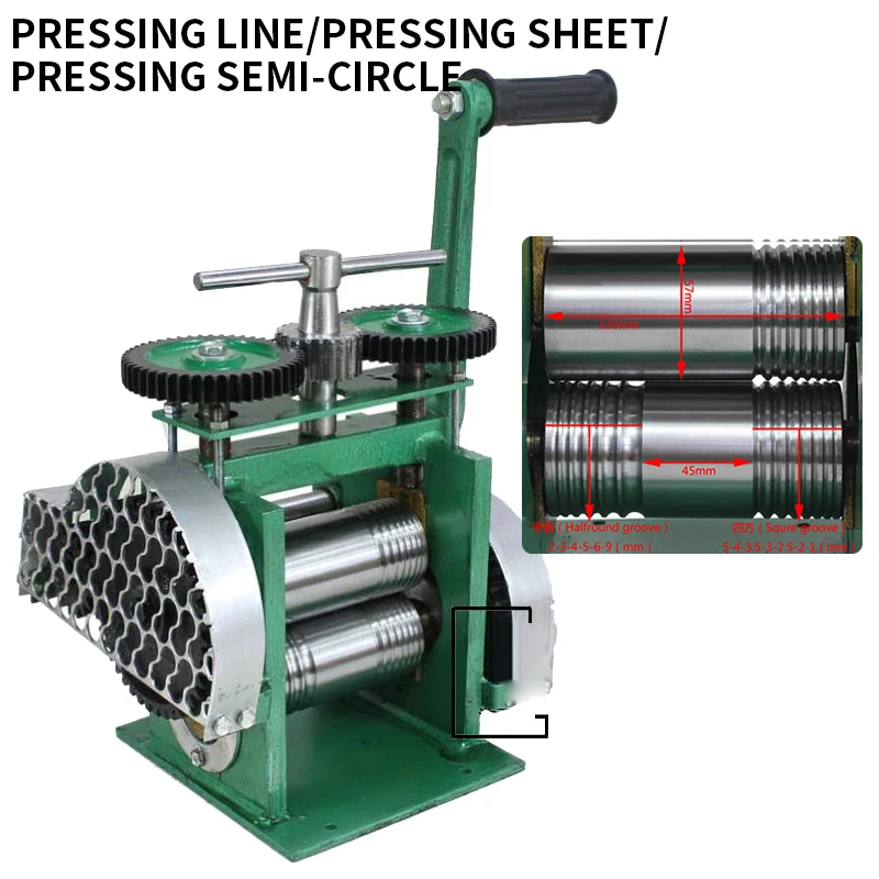 

Manual Jewelry Press Rolling Mill Machine Wire 85mm Flat Metal Sheet Roller Tool Jewelry Processing machine