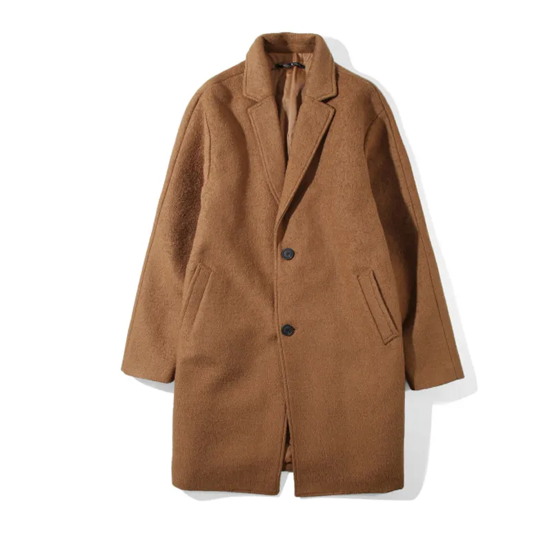 Wool Blend Three-Dimensional Cut British Classic Suit Collar Mid-Length Woolen Coat Outerwear