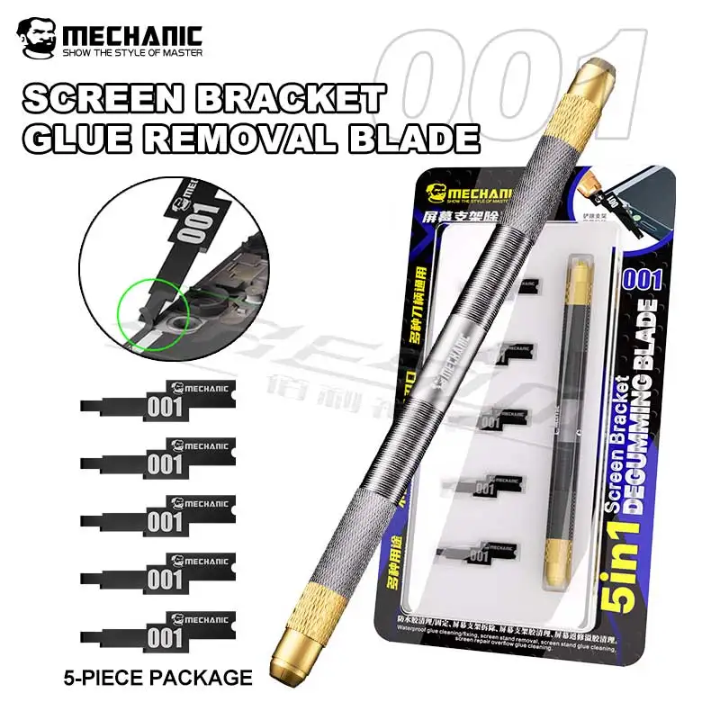 

MECHANIC 001 Screen Bracket Glue Removal 5pcs Blades For Moblie Phone Screen Bracket Removal Glue Cleaning Screen Rework Tools