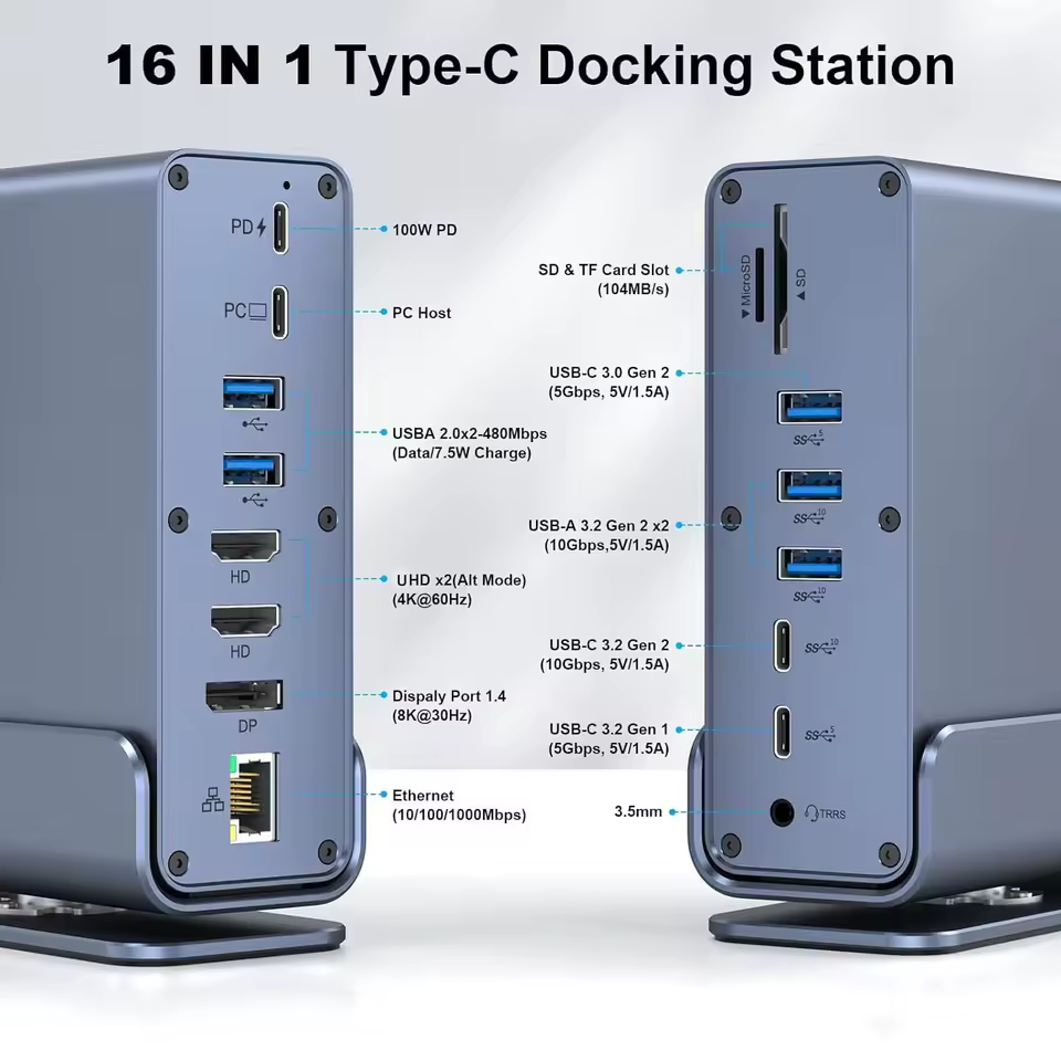 다양한 포트가 장착된 썬더볼트 도킹 스테이션