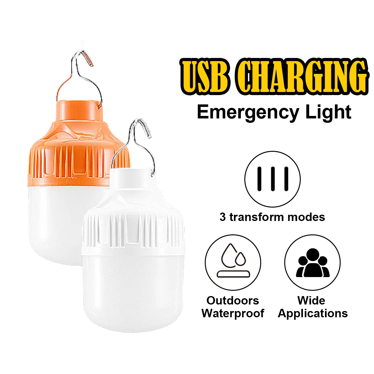 Rechargeable Led Portable Light Usb Ld Emergency 6000K Waterproof Lights Night Camping Lamp Bulb House Battery Powered Outdoor