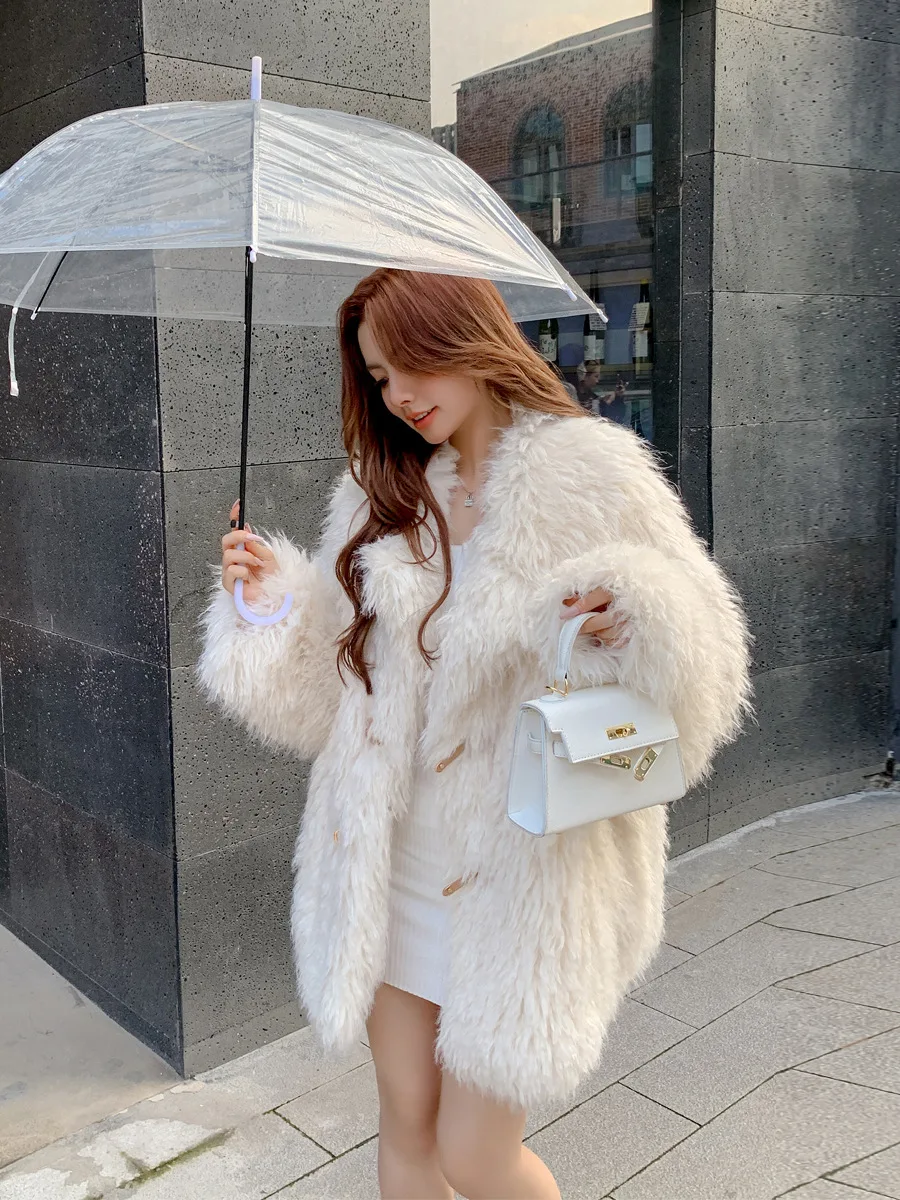 フェイクファートップコート レディース カジュアルシック ストレート ウェディング ユニセックス ヨーロピアンスタイル マルチポケット 蝶ネクタイ 調節可能な襟 オールマッチ