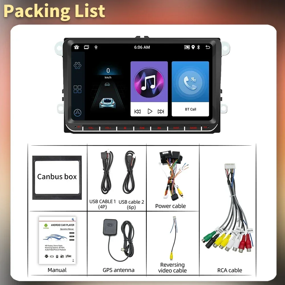 9 "CarPlay أندرويد سيارة 2 Din ستيريو لشركة فولكس فاجن فولكس فاجن شاران سيات الحمراء 2 II 2011-2022 Autoradio رئيس وحدة راديو الوسائط المتعددة