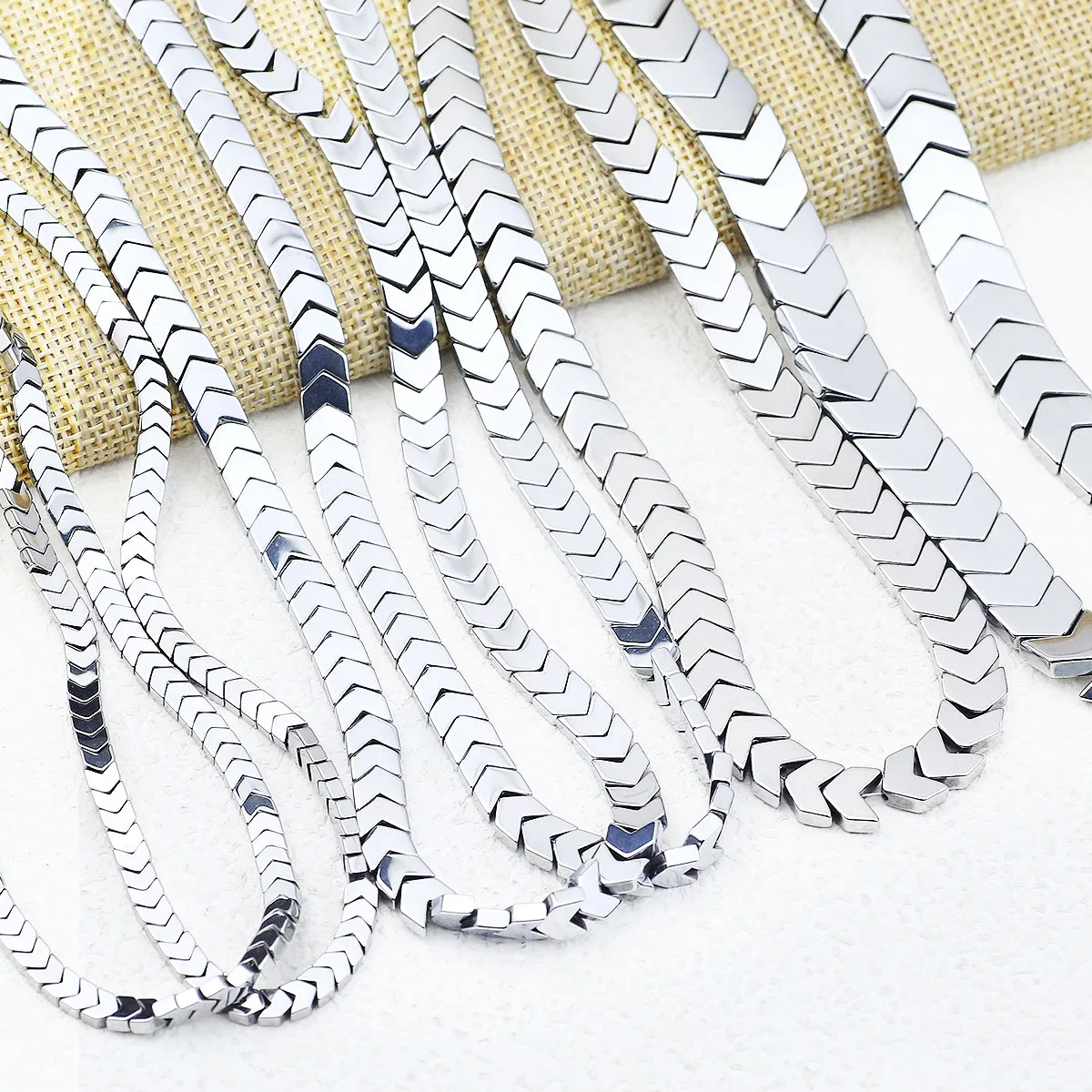 

4-10MM натуральный гематит камень серебристый стрелки форма распорки свободные бусины для ювелирных изделий DIY браслеты ожерелье аксессуары