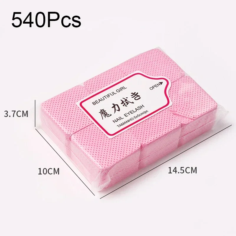 100-540Pcs Lint Free Nail Wipes Gel Nail Polish Remover Napkin Cotton Wipes Paper Pad UV Gel Dust Cleaner Manicure Nail Tools