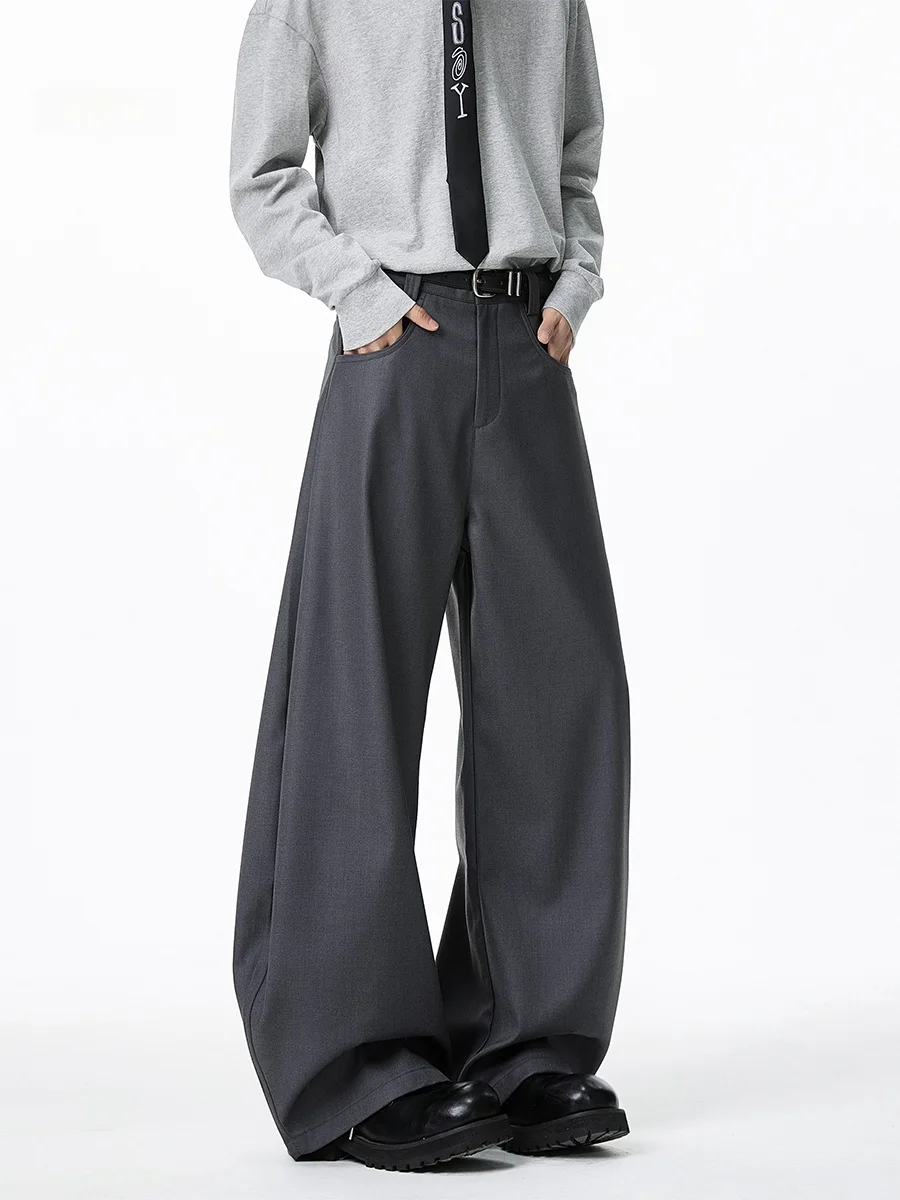 

ay Casual Men's Wide Leg Pants Spring Summer Loose Fit CleanFit Pants Advanced Hanging Knife Long Pants Straight Tube Jeans