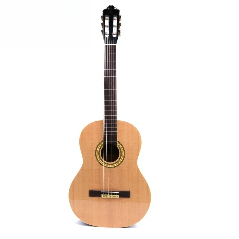 Classical guitar, linden, plucked musical instruments, log-colored acoustic guitar 39 inches