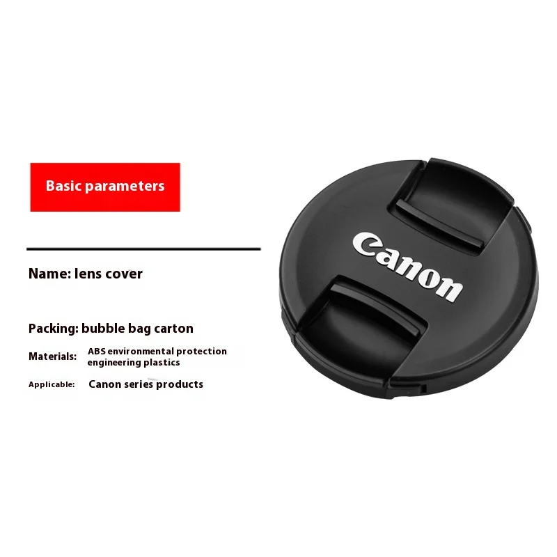 High-quality second generation  43 49 52 55 58 62 67 72 77 82mm Center Pinch Snap-on Cap Cover For Canon Camera Lens