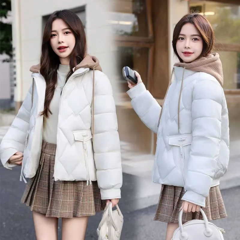 Dopamine Cotton-padded Jacket Women's Short Paragraph 2024 Winter Casual Loose Small Fresh Girls Joker Student Cotton-padded Top