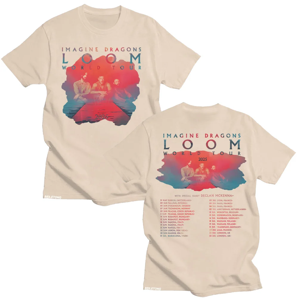 Imagine Dragons Band Loom Tour 2025 New TShirts Men Women Fashion Hip Hop Retro T-shirt Cotton Loose Short Sleeve Aesthetic Tops image 3