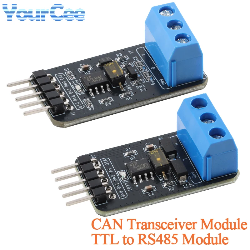 2pcs/1pc CAN Transceiver TTL to RS485 Conversion Board Interconver Serial Communication Half Duplex Long-Distance Transmission