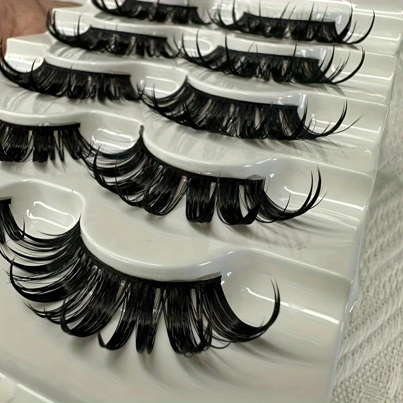 5 pairs of manga eyelashes, Japanese role-playing, spiky eyelashes, 16MM thick artificial mink doll eyelash extension set