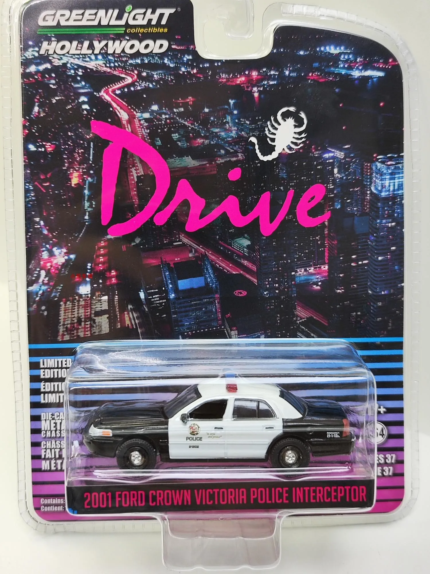 Model  1:64 Drive (2011) -2001 Ford Crown Victoria Interceptor Police Car - LAPD car model