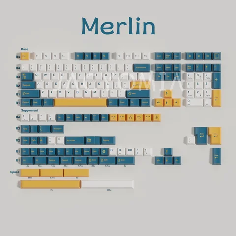 GMK Merlin 173 Keys/set Cherry Profile Double Shot For MX Switch Mechanicla Keyboard Cherry Keycap HHKB EU Layout Custom DIY