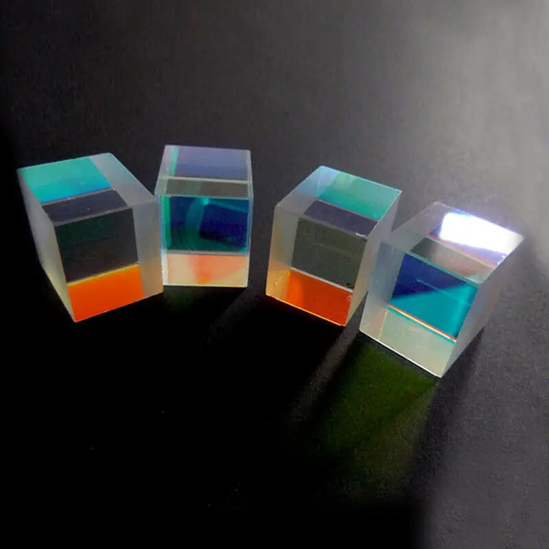 2PCS 2.2x2.2x2.2cm Optical Glass Educational Prism Defective prisma Dichroic X-Cube Glass Prisms RGB Combiner Decoration Glass