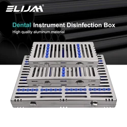 ELIJAH Dental Sterilization Rack Surgical Autoclavable Sterilization Box Stainless Dental Cassette File Burs Disinfection Tray