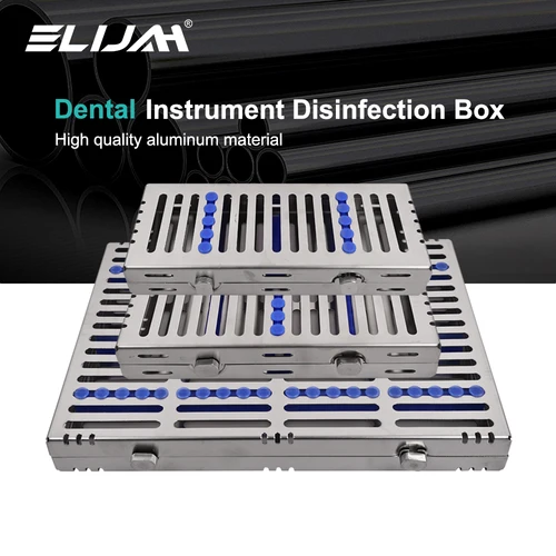ELIJAH-estante de esterilización Dental, caja de esterilización Autoclavable quirúrgica, Cassette Dental inoxidable, bandeja de desinfección de fresas