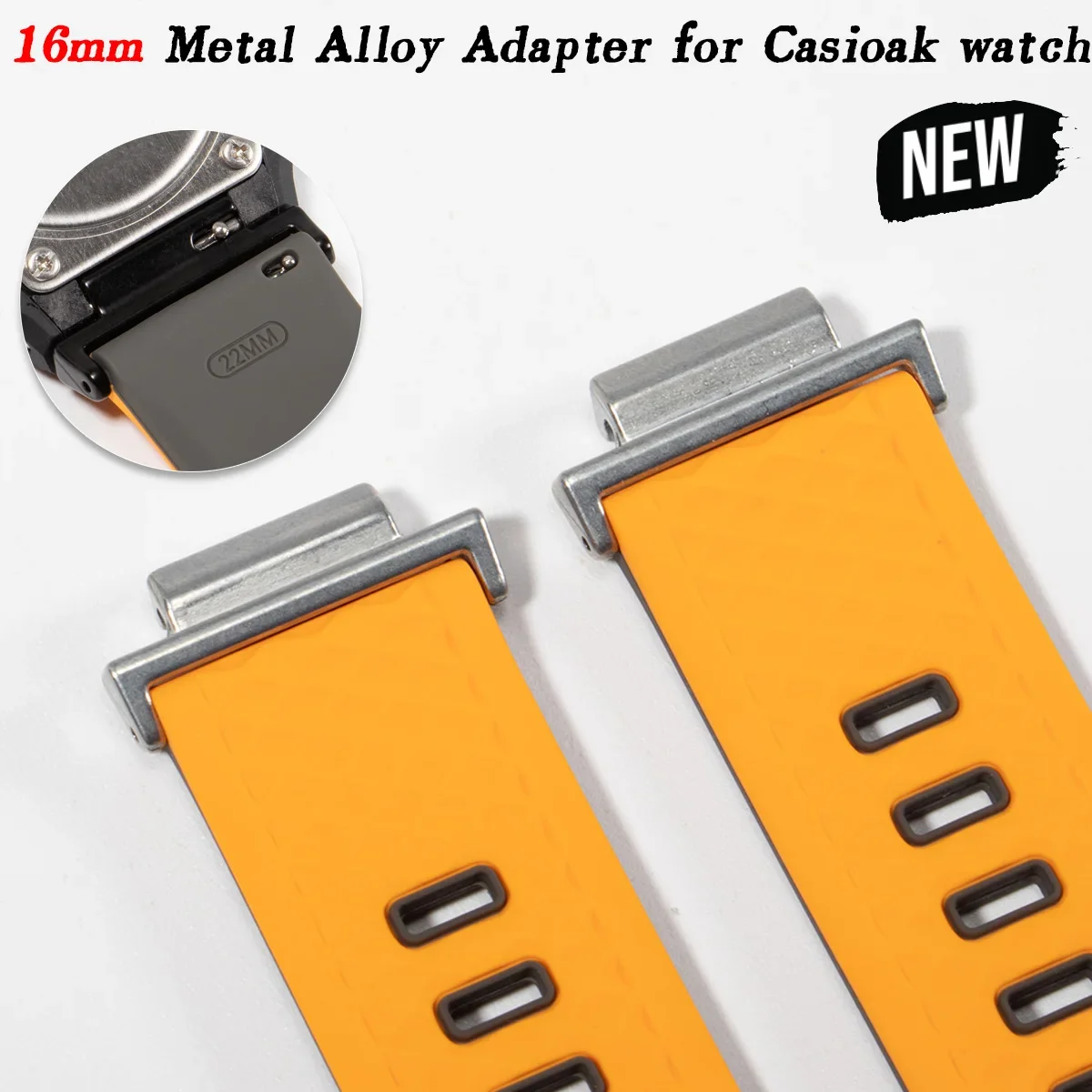 16mm Metall-Legierungsadapter für Casio Uhren GA2100 DW5600 5000 GW-M5610 GD-100/110/120 Edelstahl Umbau-Verbindungsstück Zubehör – Detail 1