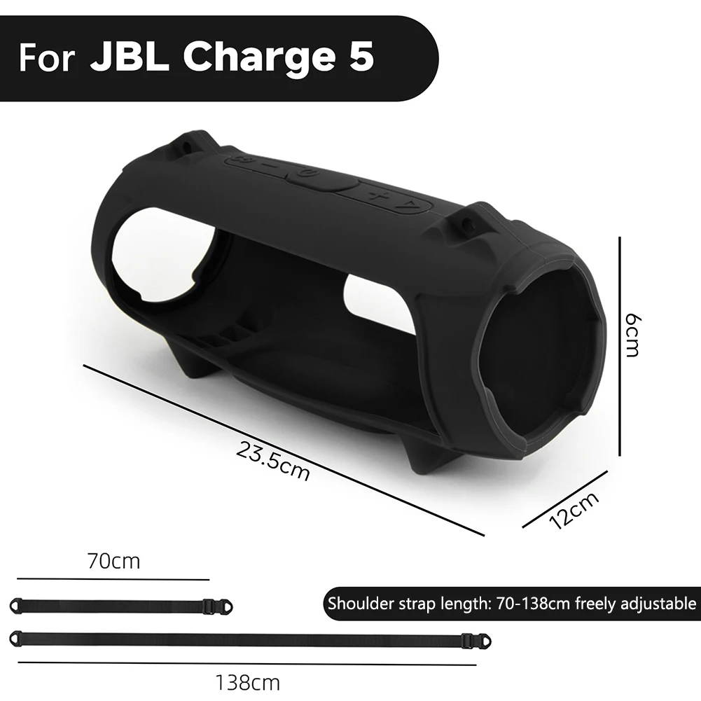Bluetooth-Compatible Speaker Case Anti-Fall Protective Cover Case Waterproof for JBL Charge 5 Speaker Accessories