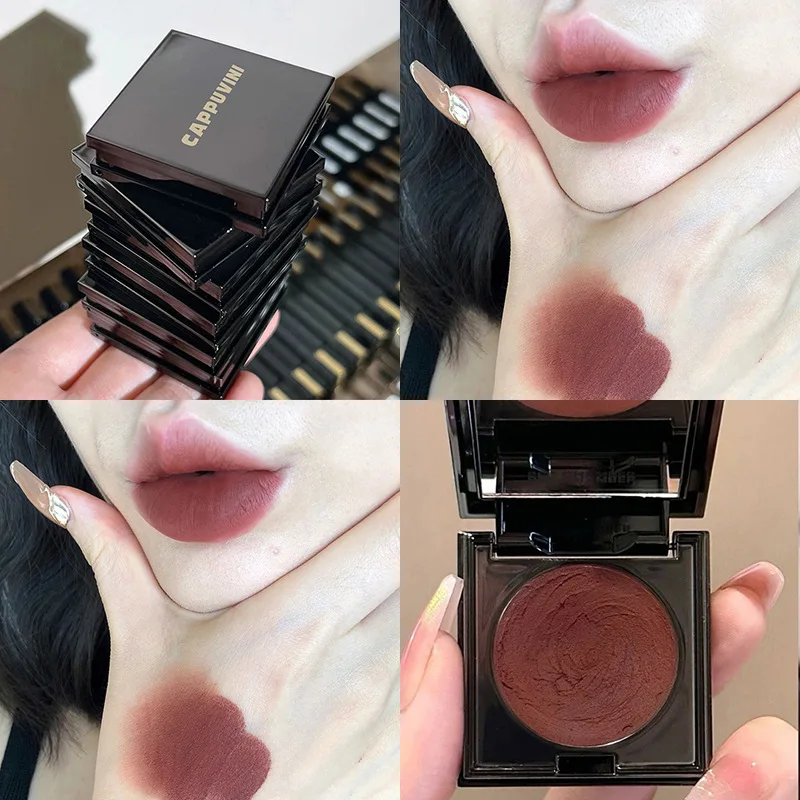 Cappuvini Kleine Vierkante Multifunctionele Lip Modder Wang Voor Tweeërlei Gebruik Mistige Fluweel Mat Poeder Blusher Eerlijke Prijs Make-Up Cosmetica