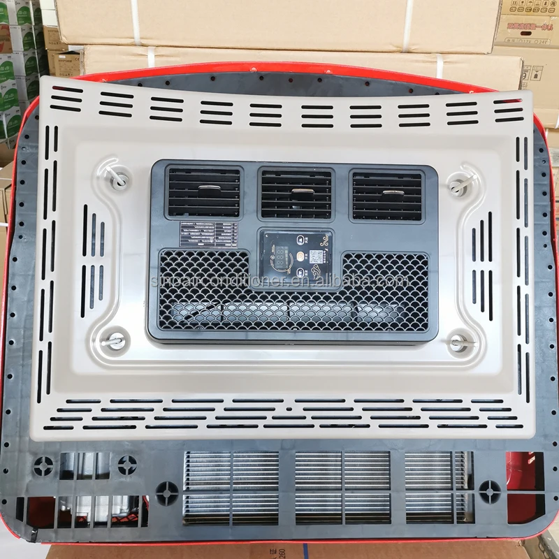 مكيف هواء كهربائي عالي الجودة 12 فولت تيار متردد للسيارة، مروحة ترموستات نموذجية مقسمة مع مادة بلاستيكية لشاحنة أبارث والحافلة #4