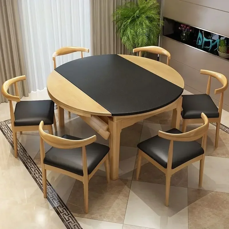 Mesa de cozinha de luxo jantar redonda mesas recepção designer sala sedentária serviço extensível frete grátis muebles elegante