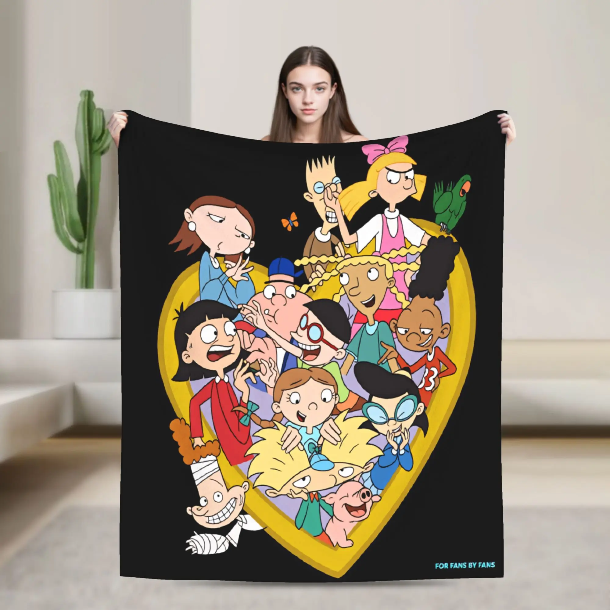 Soft Comfy Throw Blanket Plane Travel H-Hey ArnoldS Blanket  Flannel Bedspread For Sofa Home Trend Sofa Bed Cover