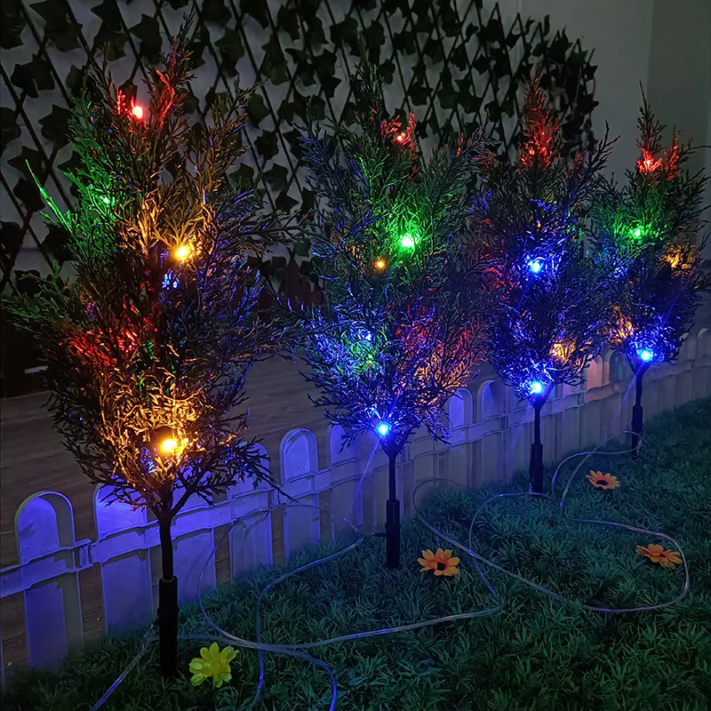 New Solar Christmas Tree Lights Holiday Decoration LED Outdoor Garden Pathway Yard Lawn Lamp Decorative Garden Floor Lights