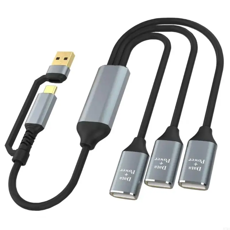 

USB/Type C Male to Three USB 2.0 Female Cable Adapter Type C to 3 USB 2.0 Port Splitter Dongle Cord Converter Connector