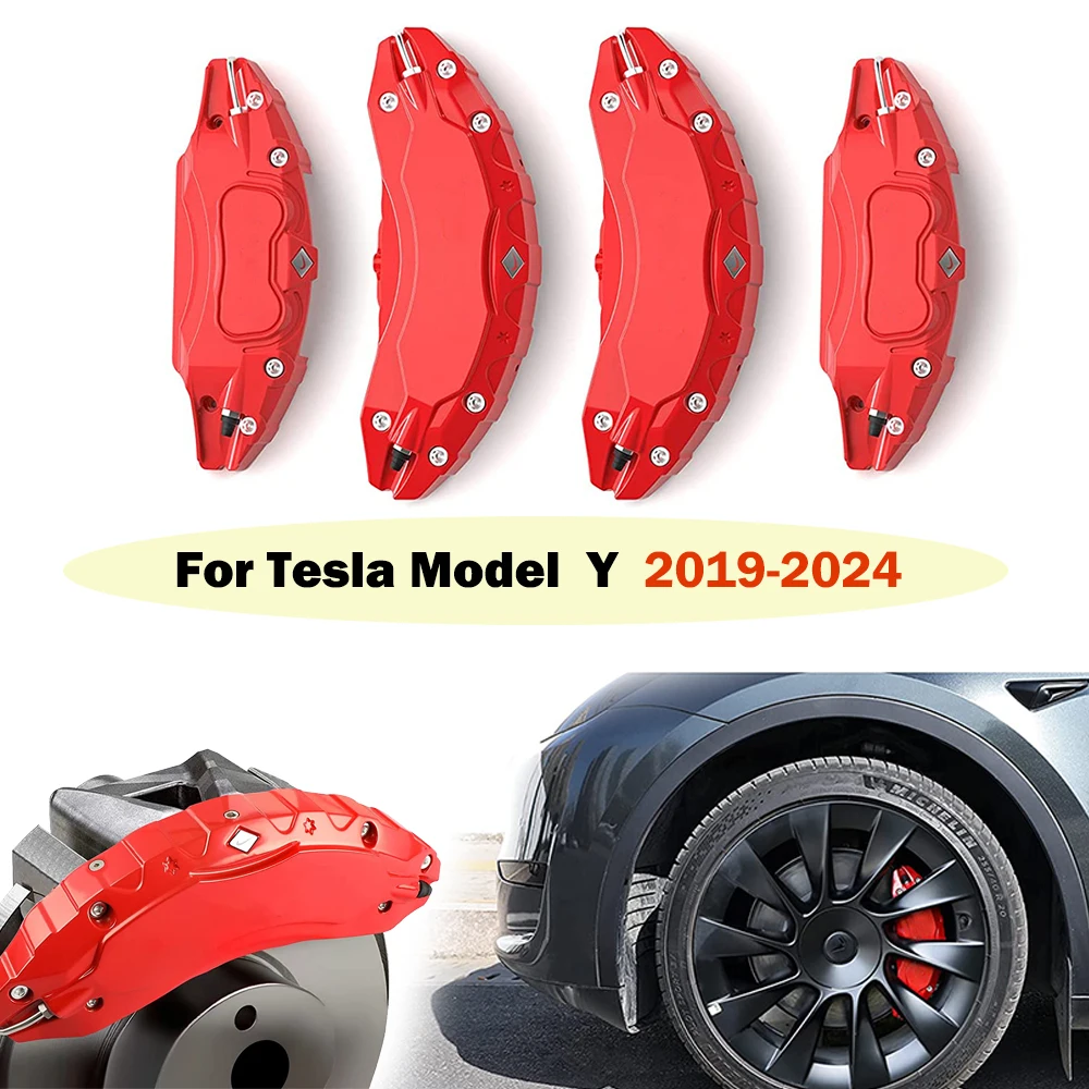 Fit For Tesla model Y 2019-2024 18 19 Inch Wheel Hub Brake Caliper Cover Car Modification Decoration Accessories, Colors