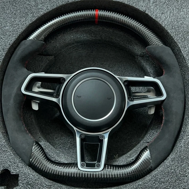

For Porsche 718 Cayman Boxster GT4 Carrera 911 GT3 RS 992 Panamera Macan Taycan High Quality Carbon Fiber Leather Steering Wheel