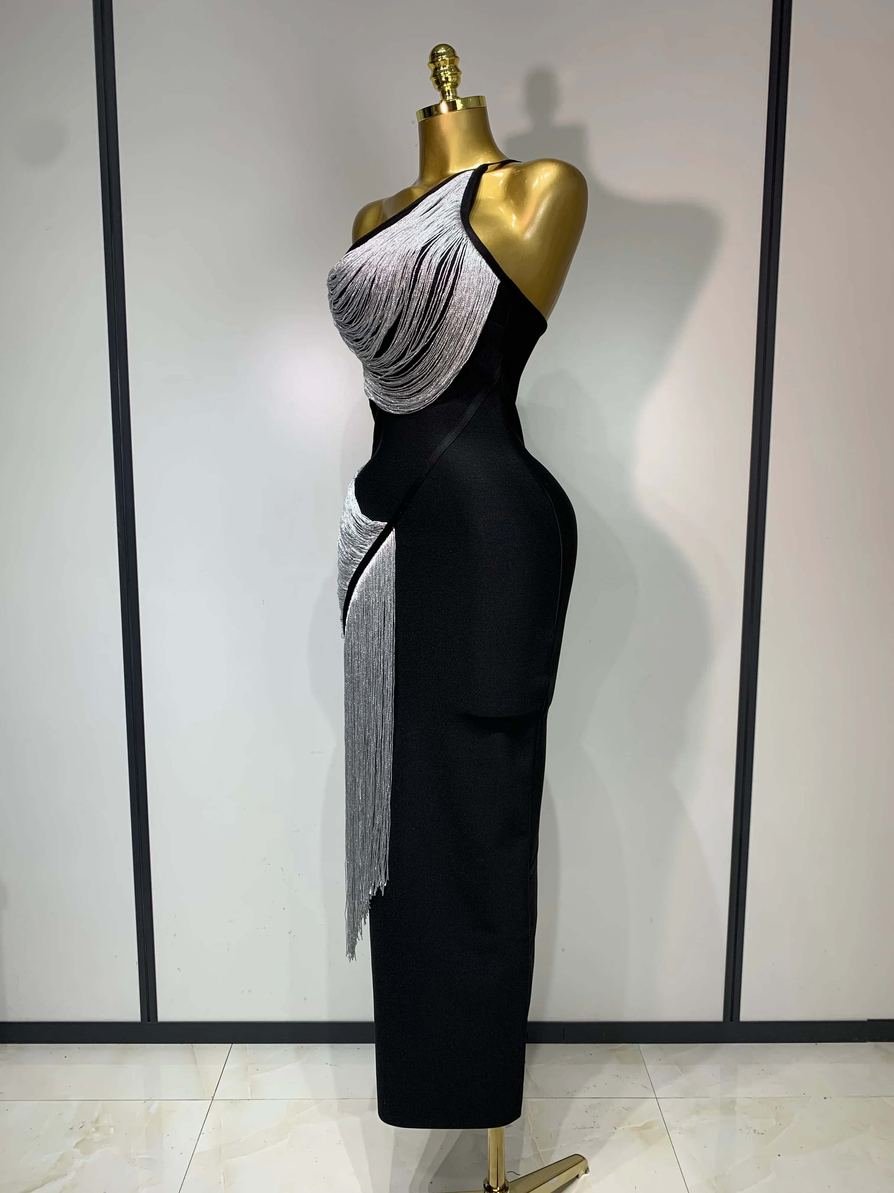 birthday bodycon dresses for women Sparkling Crystal Diamond Bodycon Black prom dress for Women
