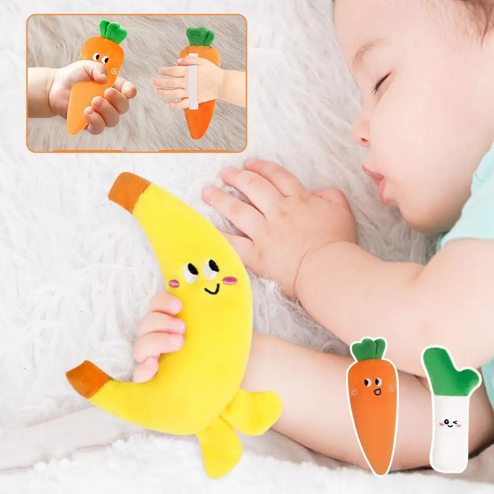 

Cartoon Plush Fruit Baby Sleeping Soothing Doll Toys Baby Hand Grabbing Sensory Toy Newborn Anti-startle Sleep Soother Doll