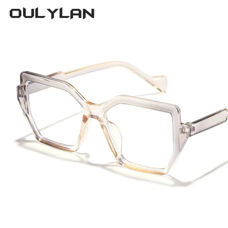 OULYLAN Retro Blue Light Blocking Women's Cat Eye Big Glasses Frame Female Anti Radiation Protection Eyeglasses Frames 2024 NEW